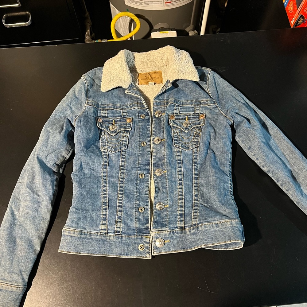 True Religion Jean Jacket with Sherpa Lining